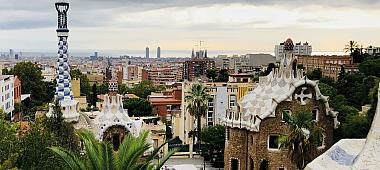 Image of Barcelona. Image taken from building rooftop.